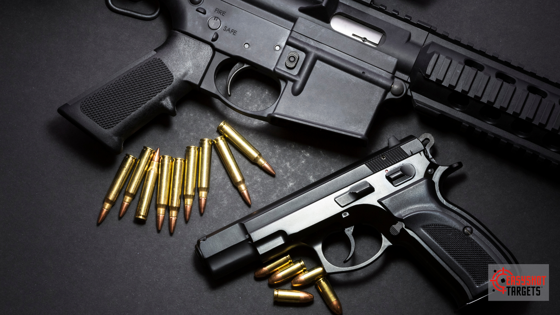 different types of guns with ammunition