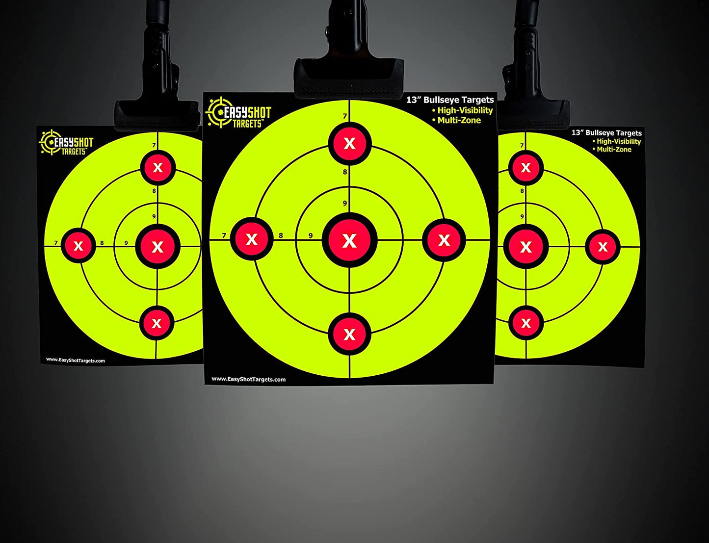 100 Pack - Green - 13" Bullseye Targets - Paper Shooting Targets