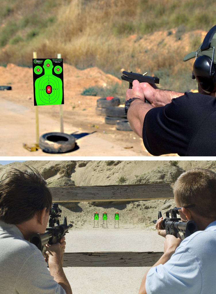 Neon Green Silhouette Shooting Targets EasyShot Targets
