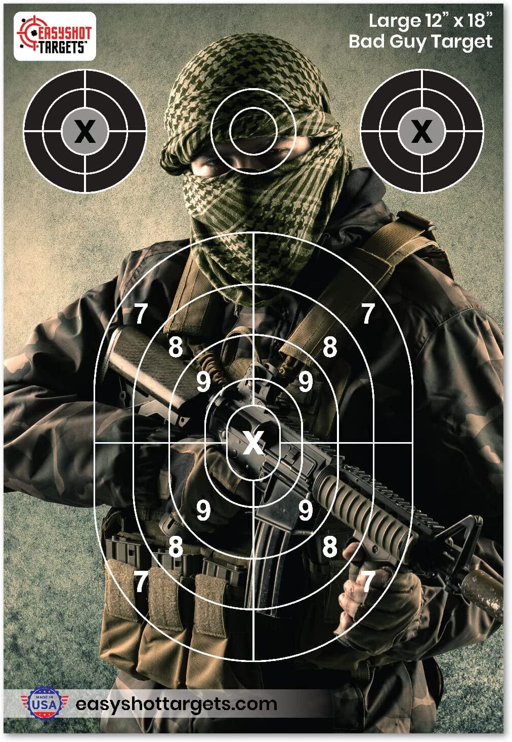 Bad Guy Targets (2 variations) - 40 Targets - Paper Shooting Targets