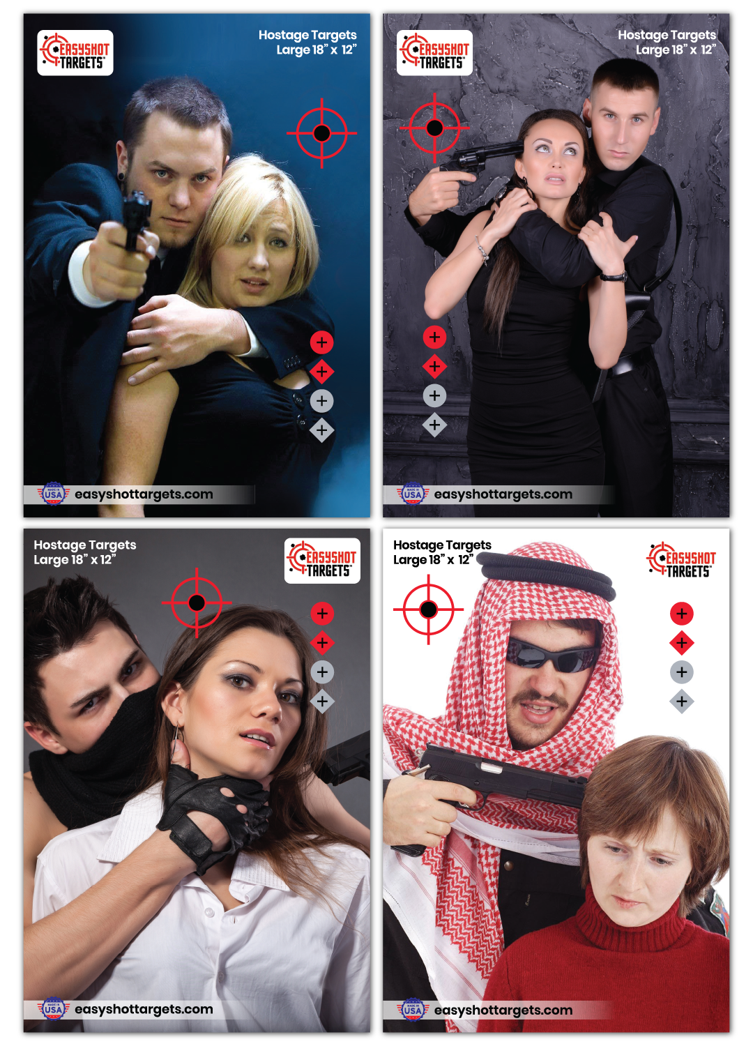 Dual Hostage Targets 25-Pack - 17.5x23 Inch Shooting Targets