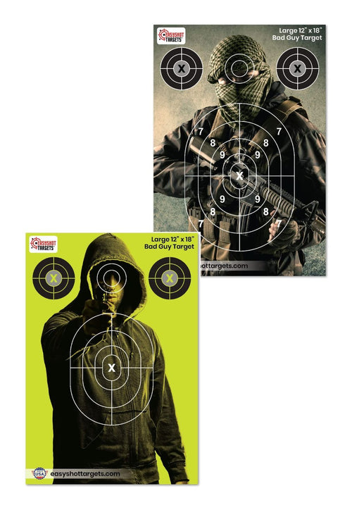 Bad Guy Targets (2 variations) - 40 Targets - Paper Shooting Targets