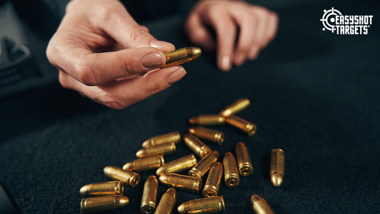 man looking at bullet