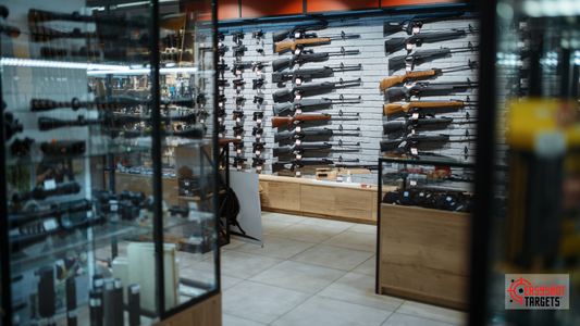 display of guns in a gun store