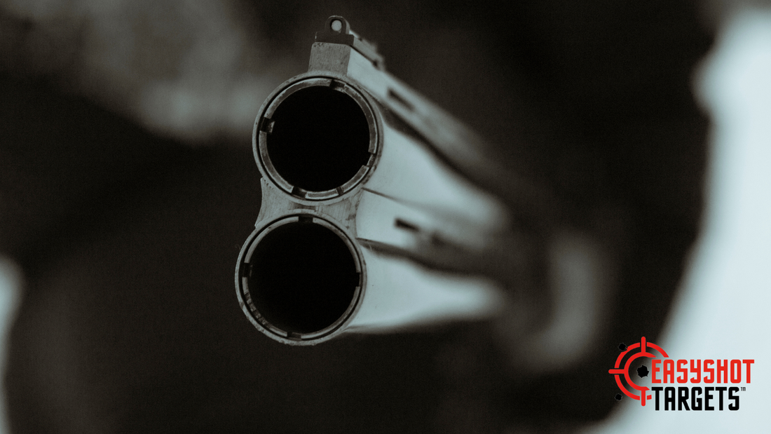 The barrel of a shotgun