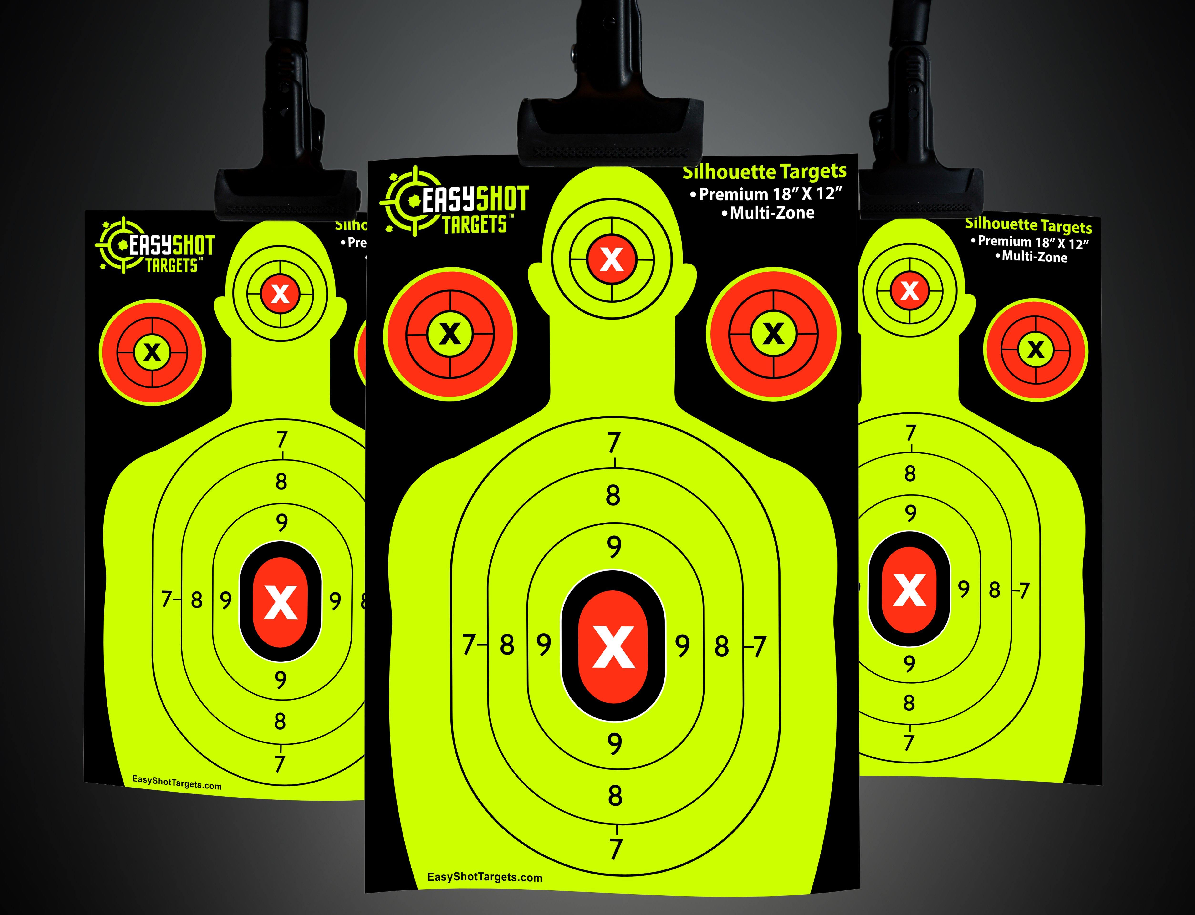 105 Pack - Neon Yellow & Red - Silhouette Targets - EasyShot Targets