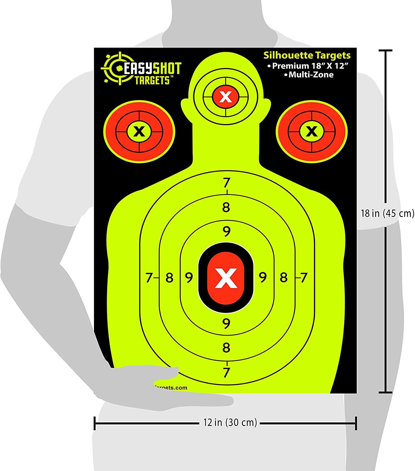 105 Pack - Neon Yellow & Red - Silhouette Targets - EasyShot Targets
