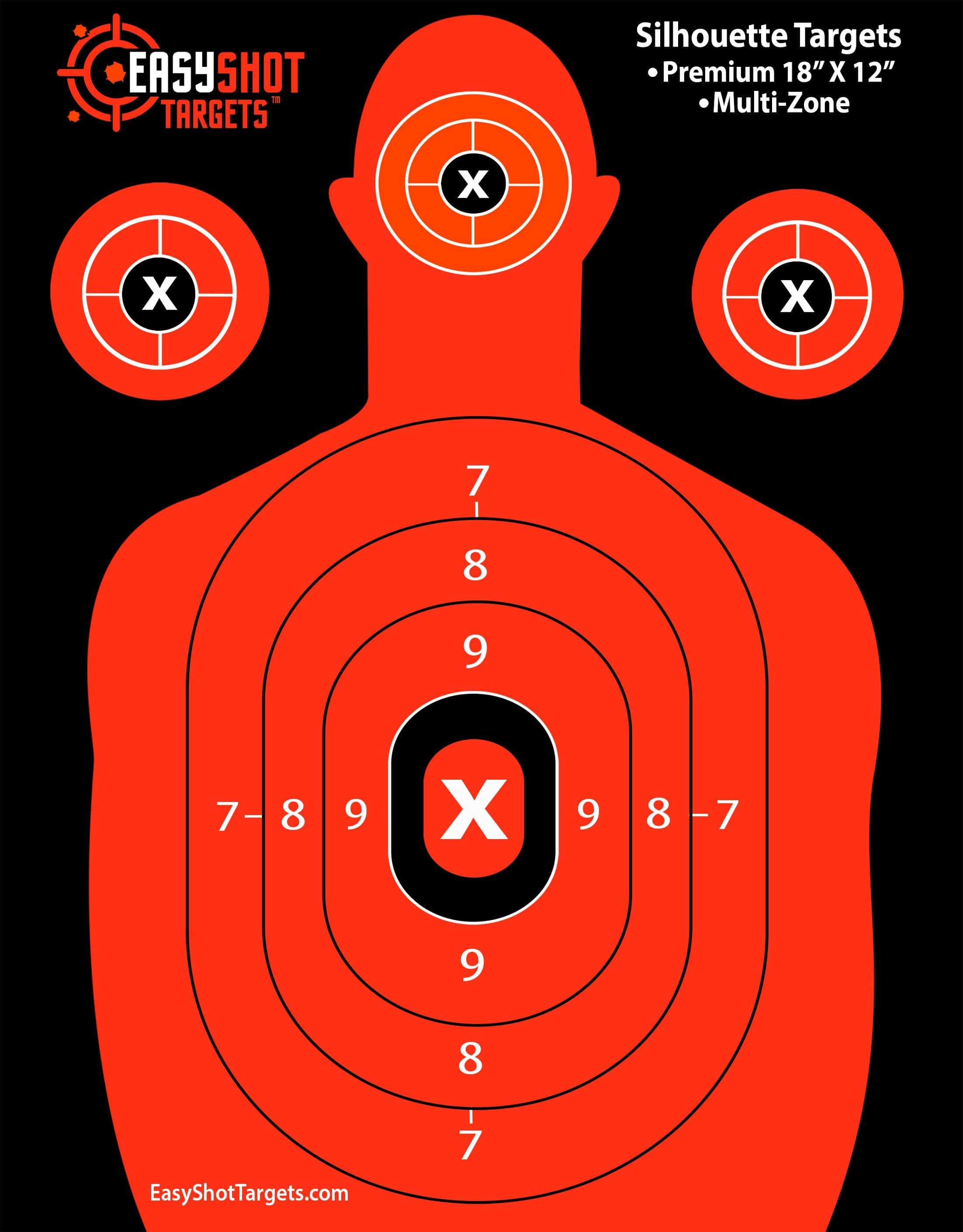 55 Pack - Neon Orange - Silhouette Targets - EasyShot Targets