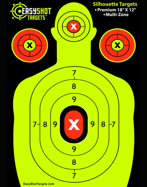 Shop & Save Neon Yellow & Red - Silhouette Shooting Targets