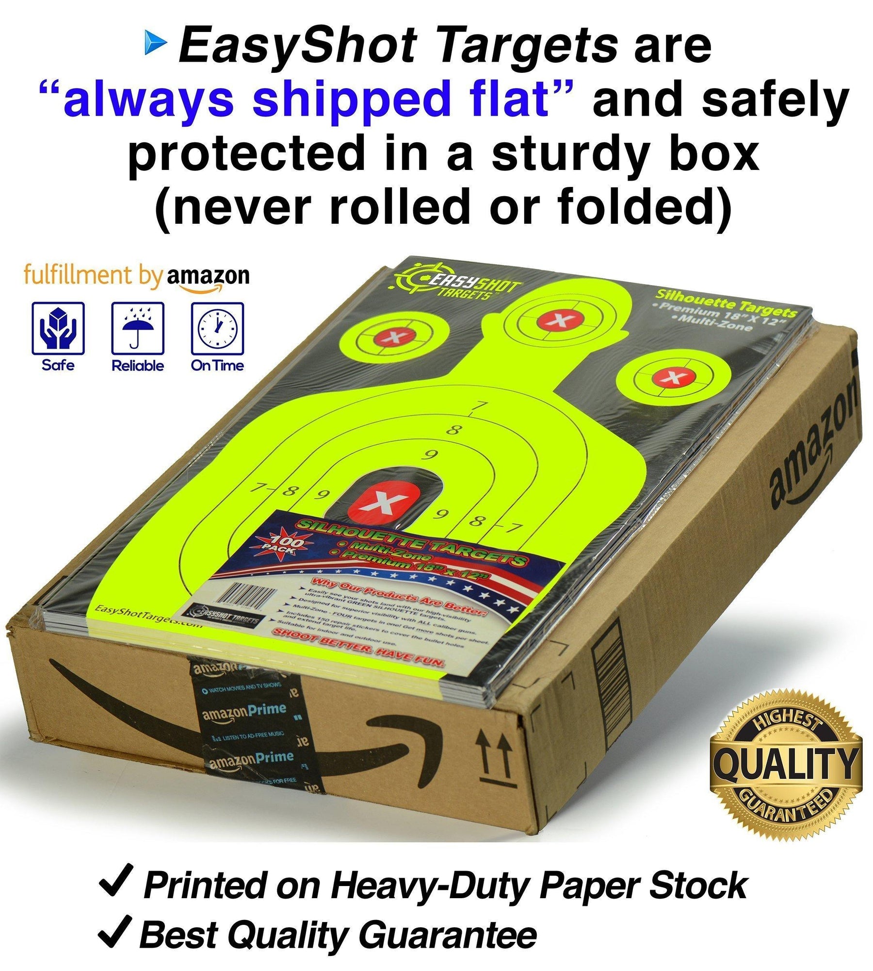 Yellow Target Set Neon Yellow - Silhouette Shooting Targets | EasyShot Targets