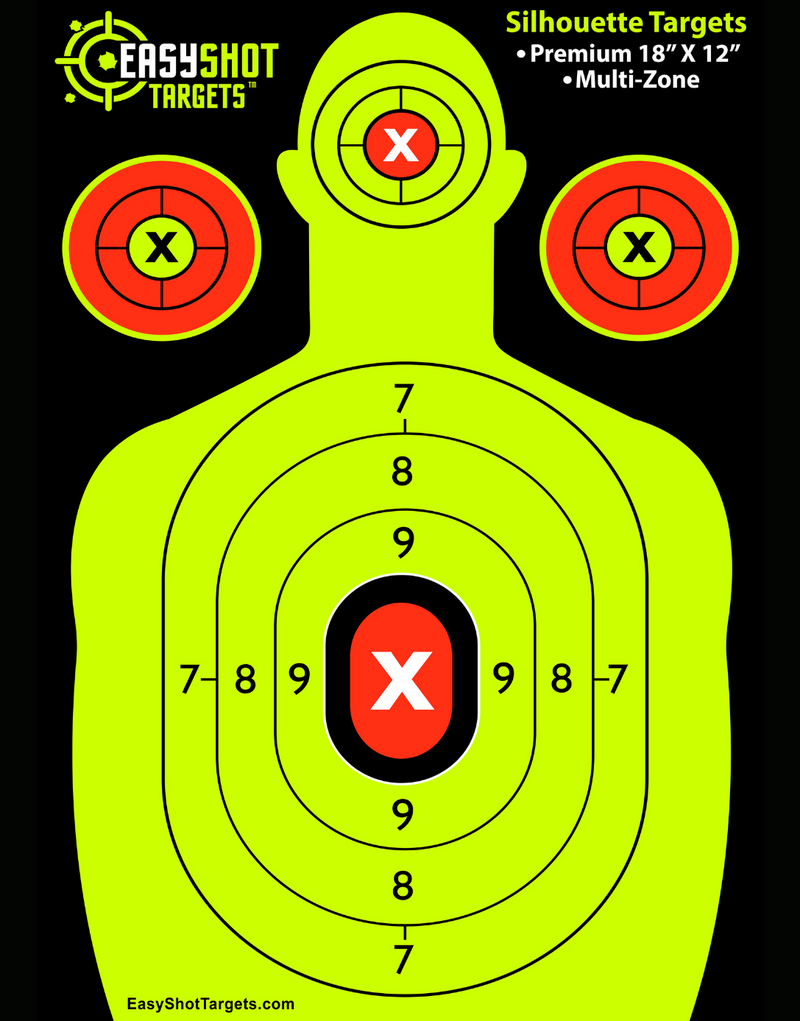Neon Yellow & Red - Silhouette Shooting Targets